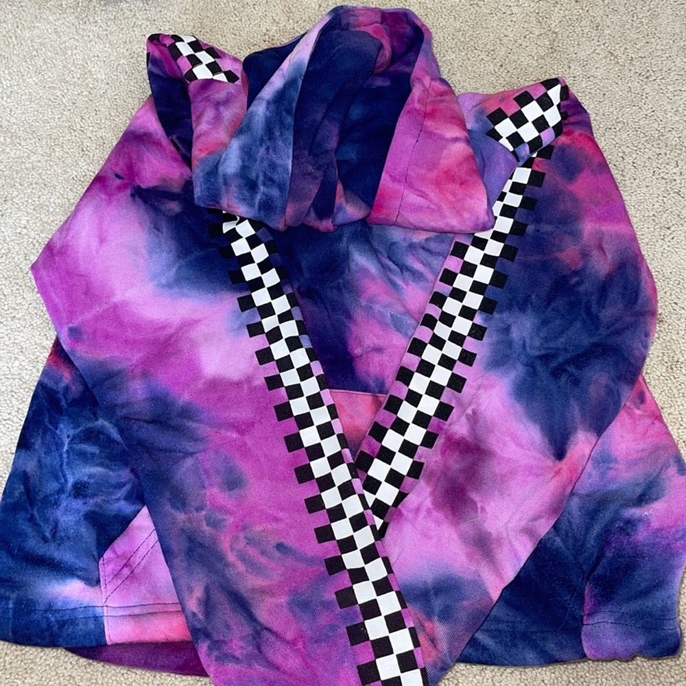 Pink and purple tie die hoodie